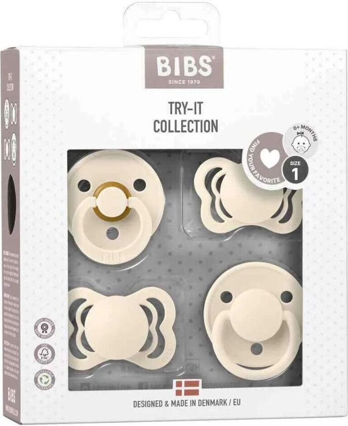 Bilde av Pacifiers Try It Collection Ivory Size 1 4pcs