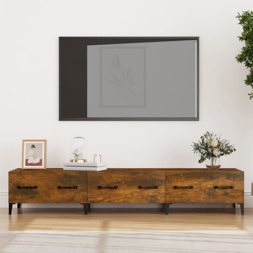 TV-benk røkt eik 150x34,5x30 cm konstruert tre