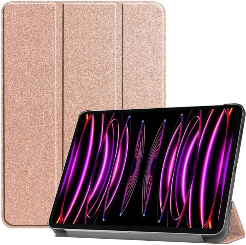 iPad Air 13" (2024) Tri-Fold Skinn Flip Deksel - Rose Gold