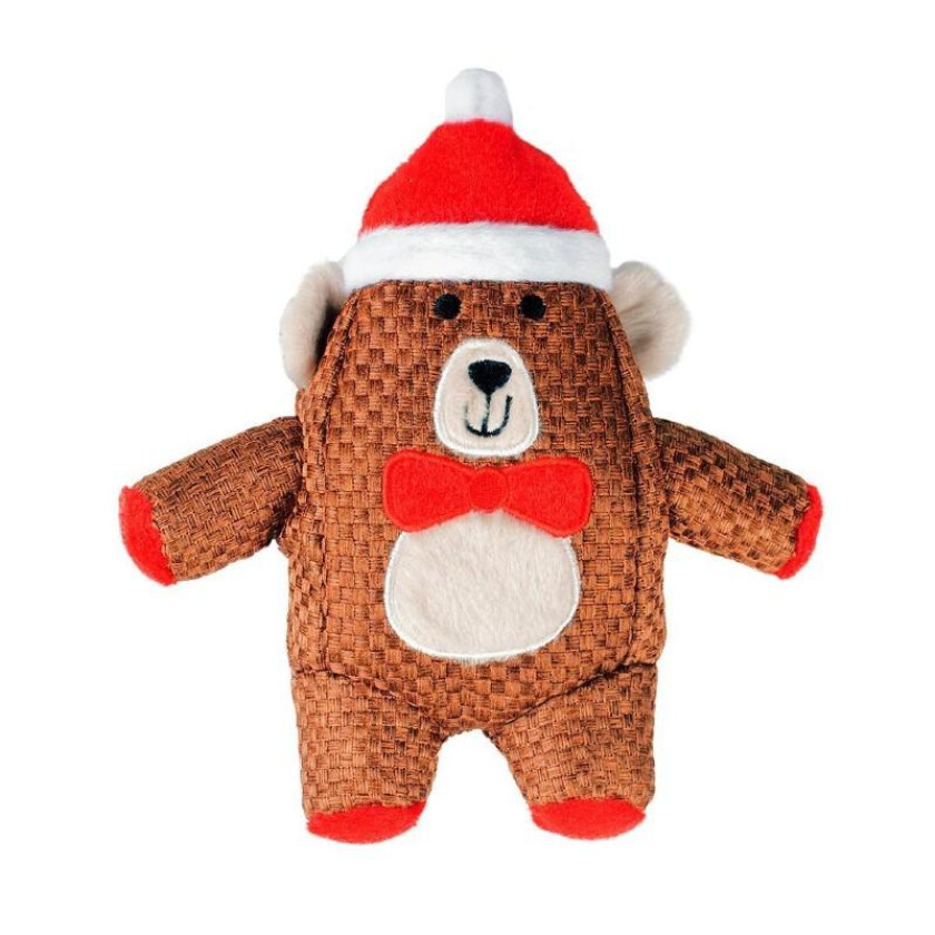 XMas Plysjbamse Square Bear Hundeleke 24 x 19 x 6 cm