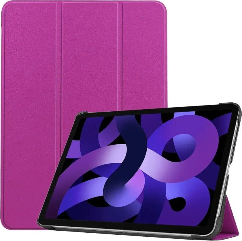 iPad Air 11" (2024) Litchi Tri-Fold Skinn Flip Deksel - Lilla