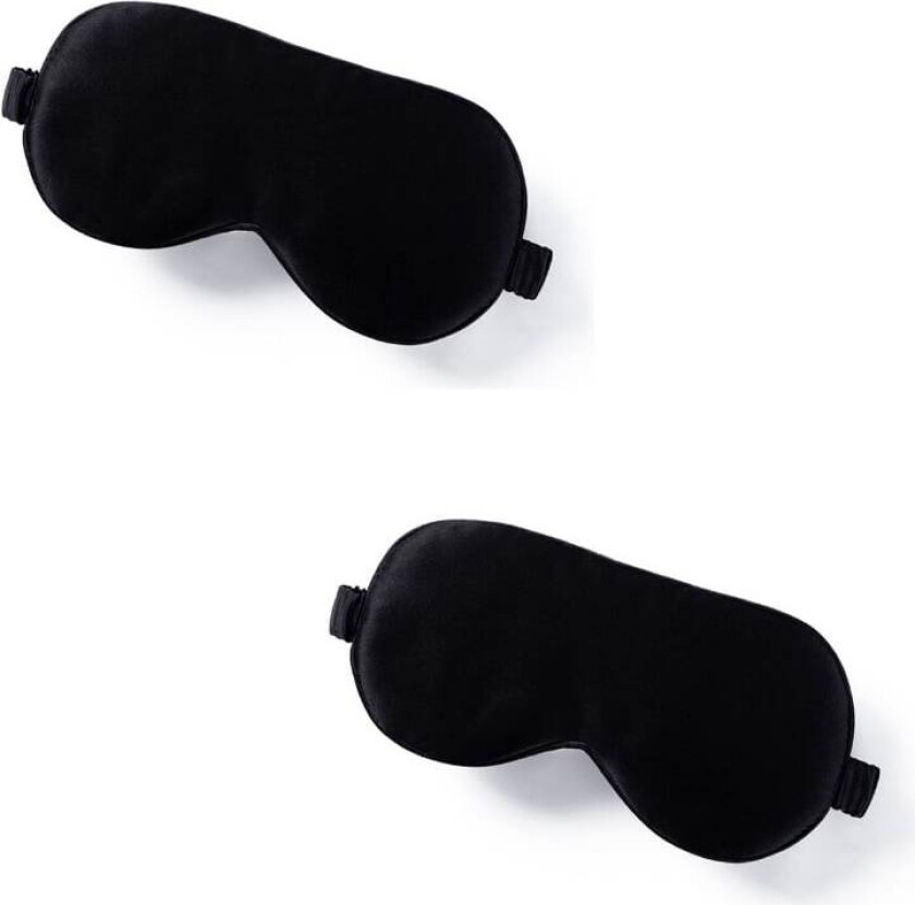 Bilde av Sovemaske morbærsilke 2-pakning Sort