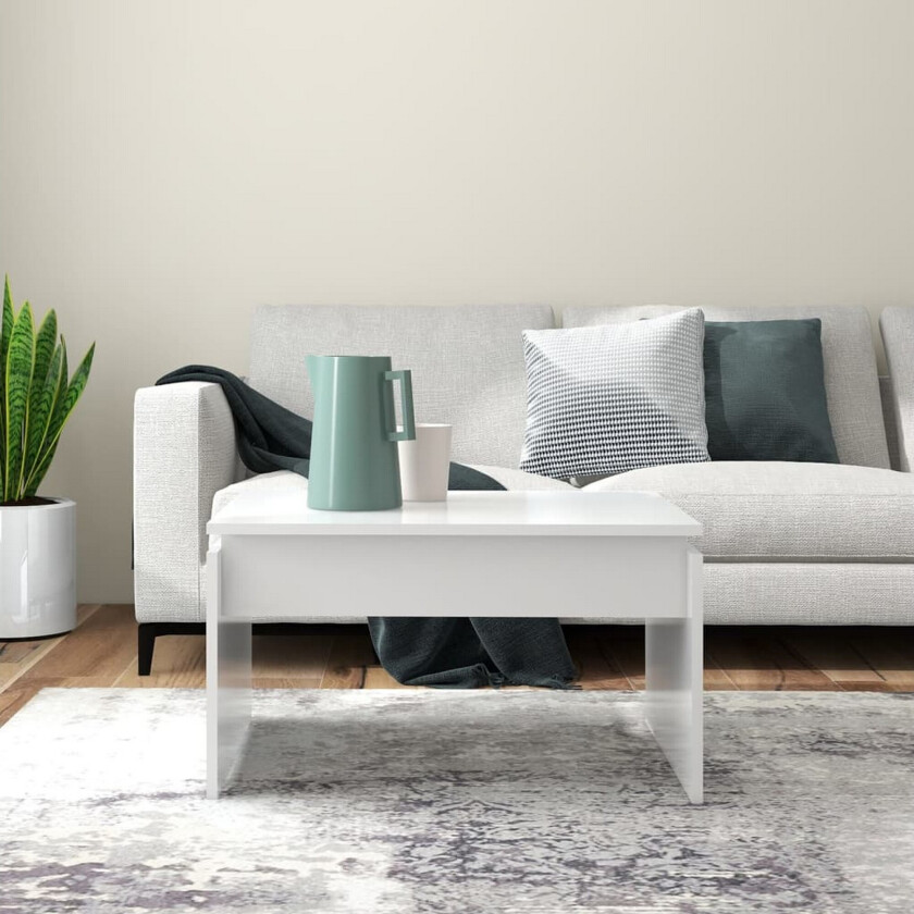 Salongbord hvit 68x50x38 cm sponplate