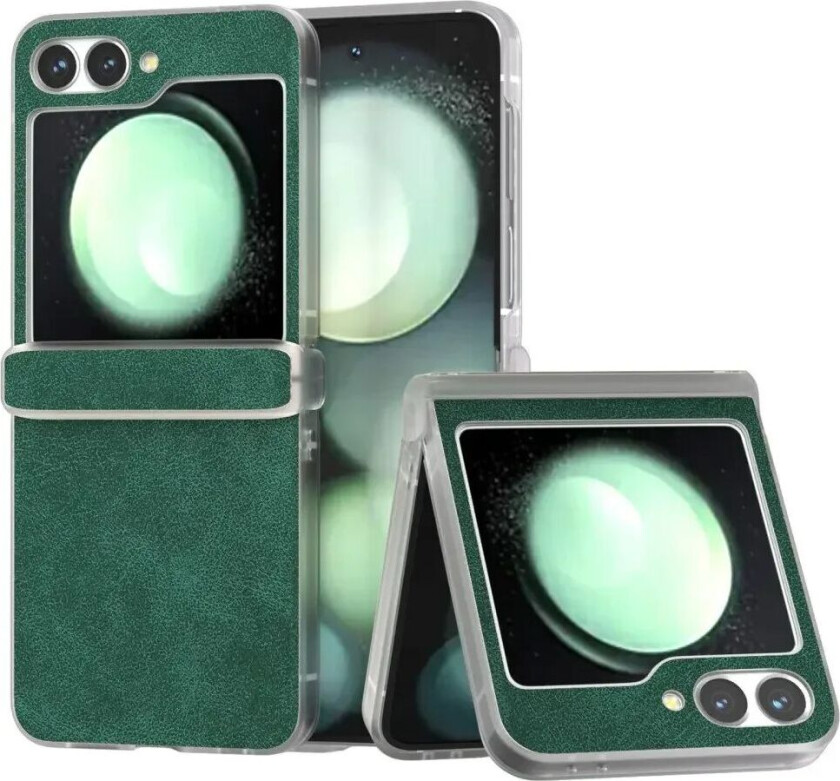 Samsung Galaxy Z Flip6 Skinnkledd Plast Deksel - Grønn