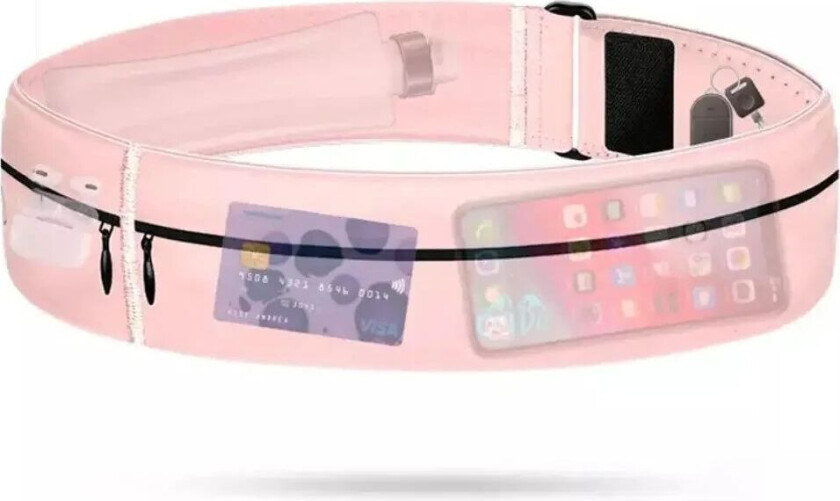 Universal Sports Løpebelte med Oppbevaring for Mobiltelefon og Tilbehør - Pink