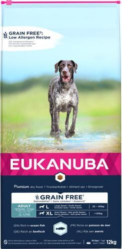 Eukanuba Dog Grain Free Adult Large & Extra Large Breed Ocean Fish (12 kg)