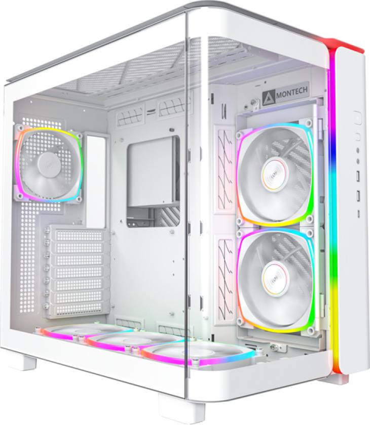 King 95 Pro Curved Glass 6x Argb +hub Hvit