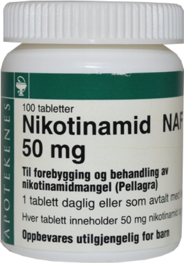 Nikotinamid  50mg, 100 tabletter