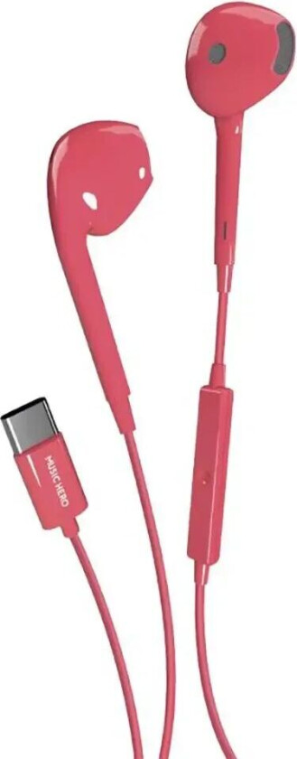 Tubb Stereo In-Ear Hodetelefoner med USB-C og Mikrofon - Rød