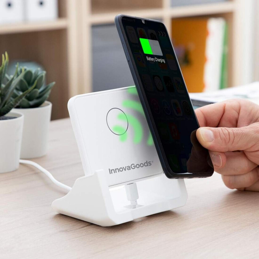 Multiposisjons trådløs lader med støttebase Pomchar InnovaGoods