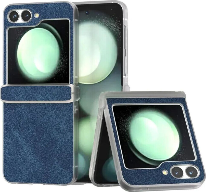 Samsung Galaxy Z Flip6 Skinnkledd Plast Deksel - Blå