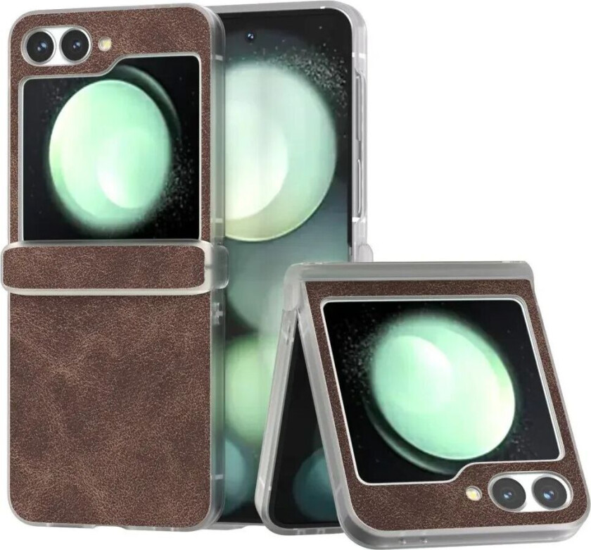Samsung Galaxy Z Flip6 Skinnkledd Plast Deksel - Brun