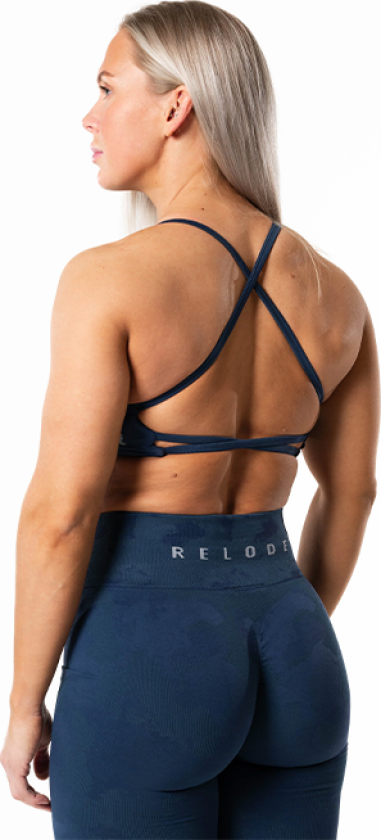 Prime Seamless Camo Sports-bh Blå