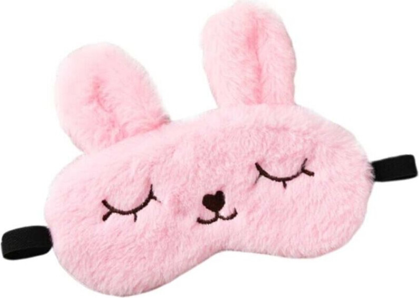 Søt myk lodig rosa sovemaske øye maske flyreiser kanin