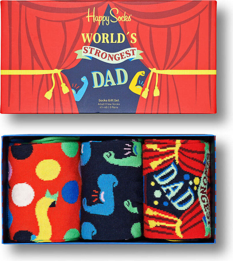 FATHER'S DAY SOCKS GIFT BOX 3-PACK SOKKER Assortert
