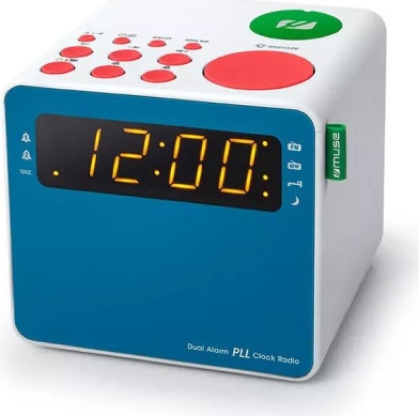 MUSE M-187 MC Clock radio Kids FM dual alarm multi color