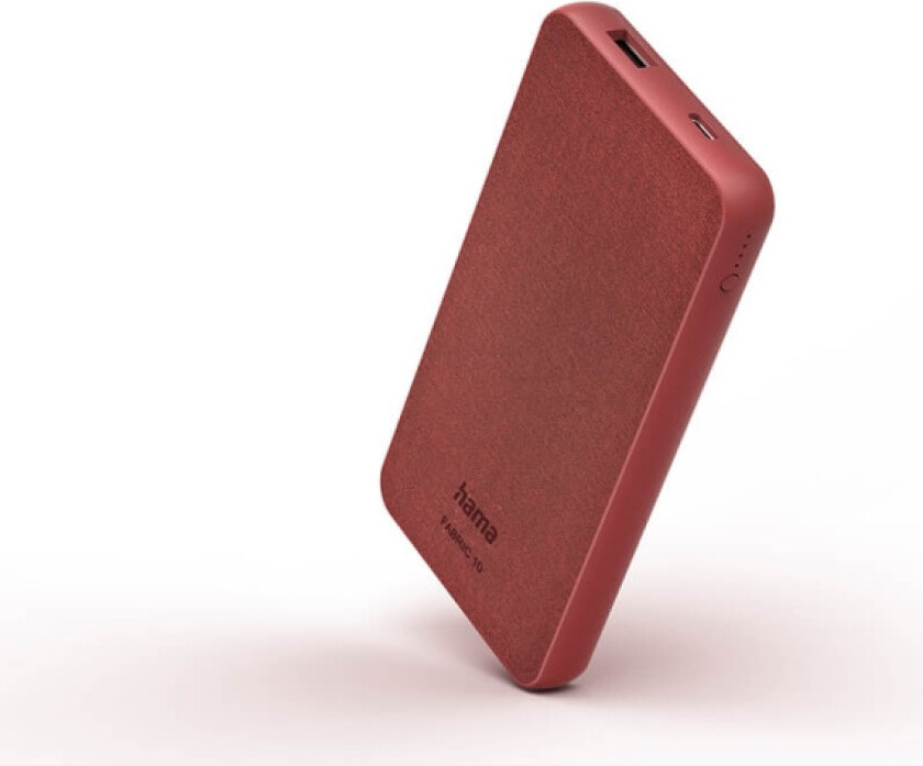 15W PowerBank - 1 x USB-C / 1 x USB-A - 10 000 mAh - Chili Rød