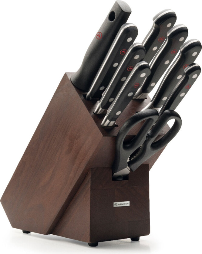 Bilde av Classic Knivblokk med 9 kniver Asp Brunt