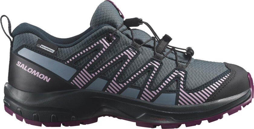Juniors' XA Pro V8 Clima Waterproof Neptune/Carbon/Plum Caspia 34, Neptune/Carbon/Plum Caspia