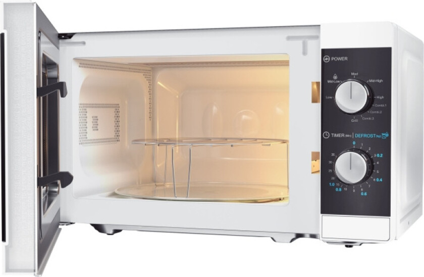 YC-MG01E-W - Mikrobølgeovn med grill - 20 liter - 800 W - hvit/svart