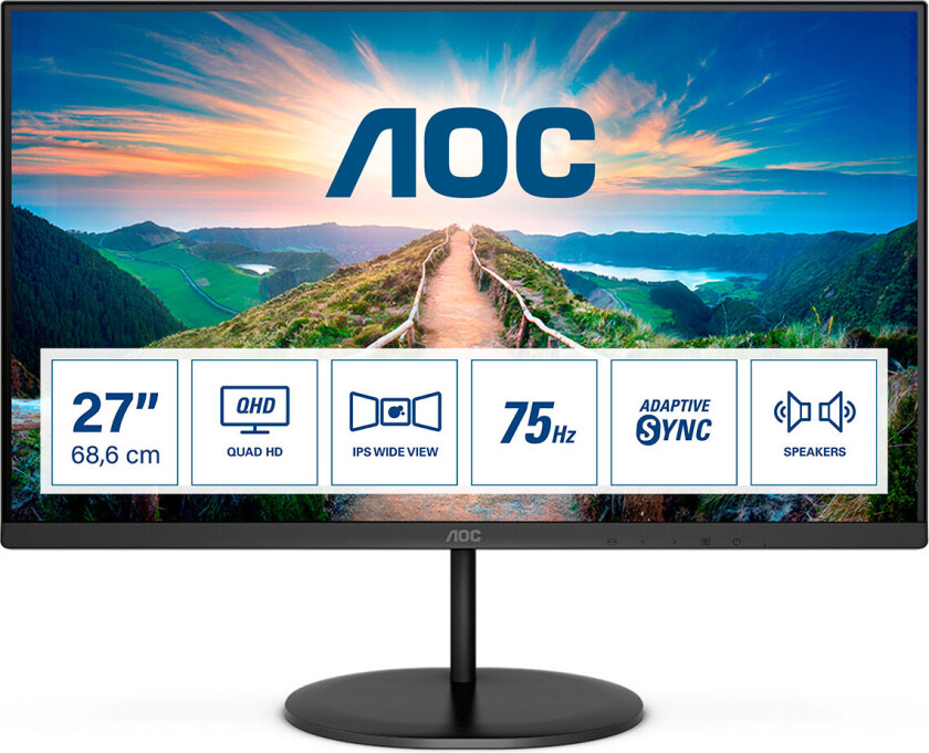 Aoc Q27v4ea 27" Qhd Ips 16:9 27" 2560 X 1440 16:9 Ips 75hz