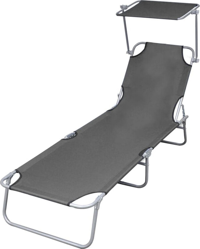 Sammenleggbar solseng med solskjerm stål grå