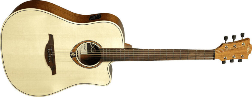 Lag Guitars Lag T70dce-Nat Dreadnought Cutaway Electro
