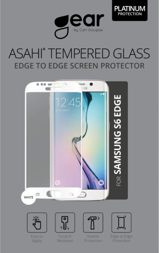 Glass Protector 3D 5.1" Samsung S6 Edge Full Fit White