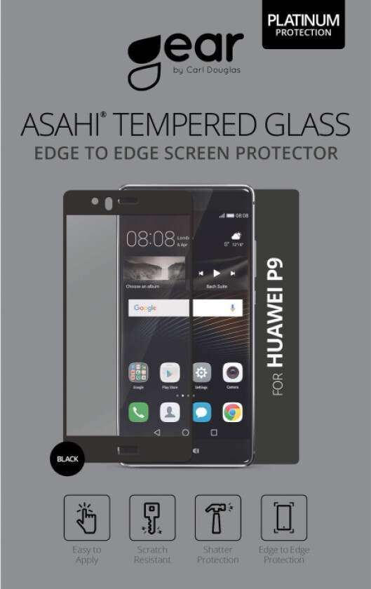 Glass Protector 3D Full Fit Black Huawei P9