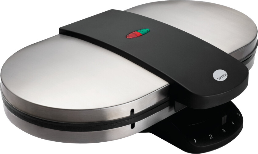 Dobbelt Vaffeljern 1400W Rustfritt/Svart