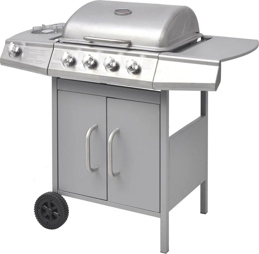 Gassgrill 4+1 kokesone sølv