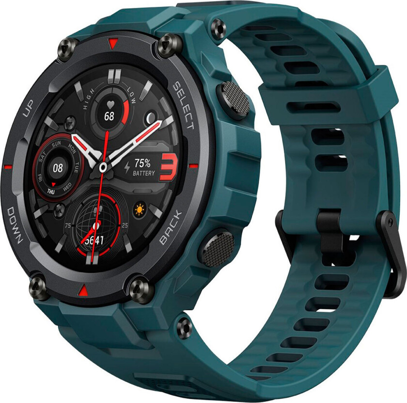 Amazfit T-Rex Pro - Stålblå - smartklokke med bånd - silikongummi - blått stål - display 1.3" - Bluetooth - 59.4 g