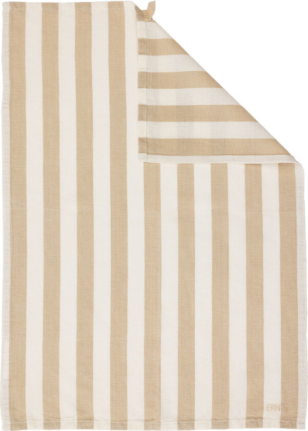 kjøkkenhåndkle brede striper 47x70 cm Beige-hvit