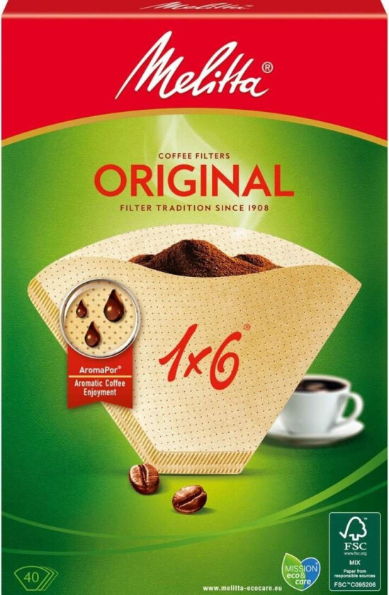 Kaffefilter 1X6 40pack (Obs 8