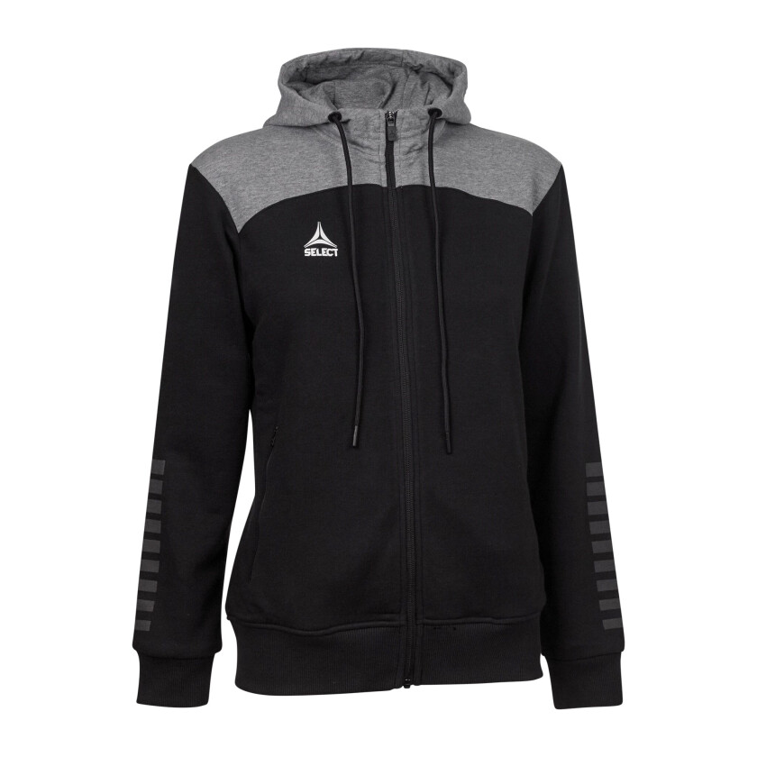 Select Zip hoodie Oxford, hettejakke dame BLACK/GREY