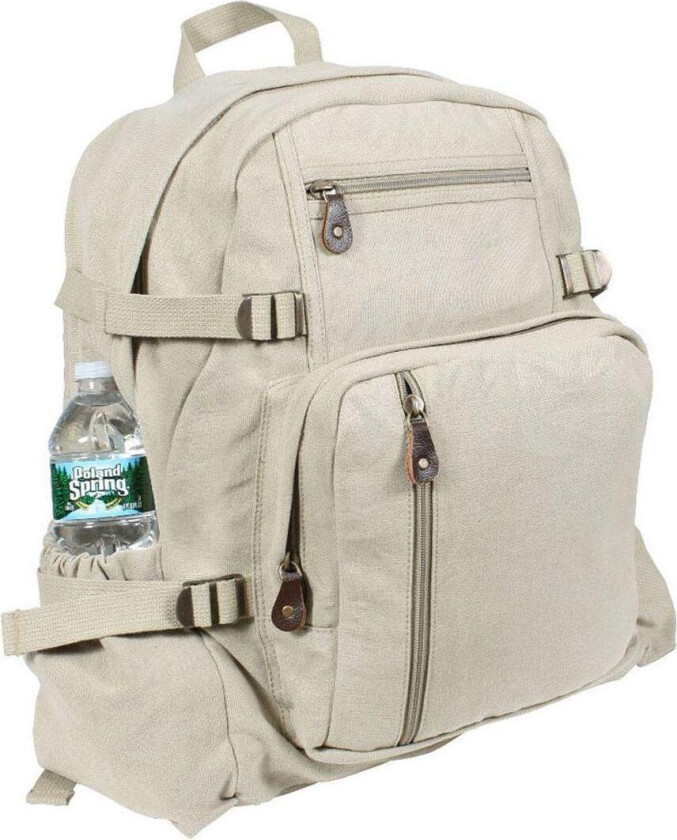Jumbo Vintage Canvas Backpack Khaki