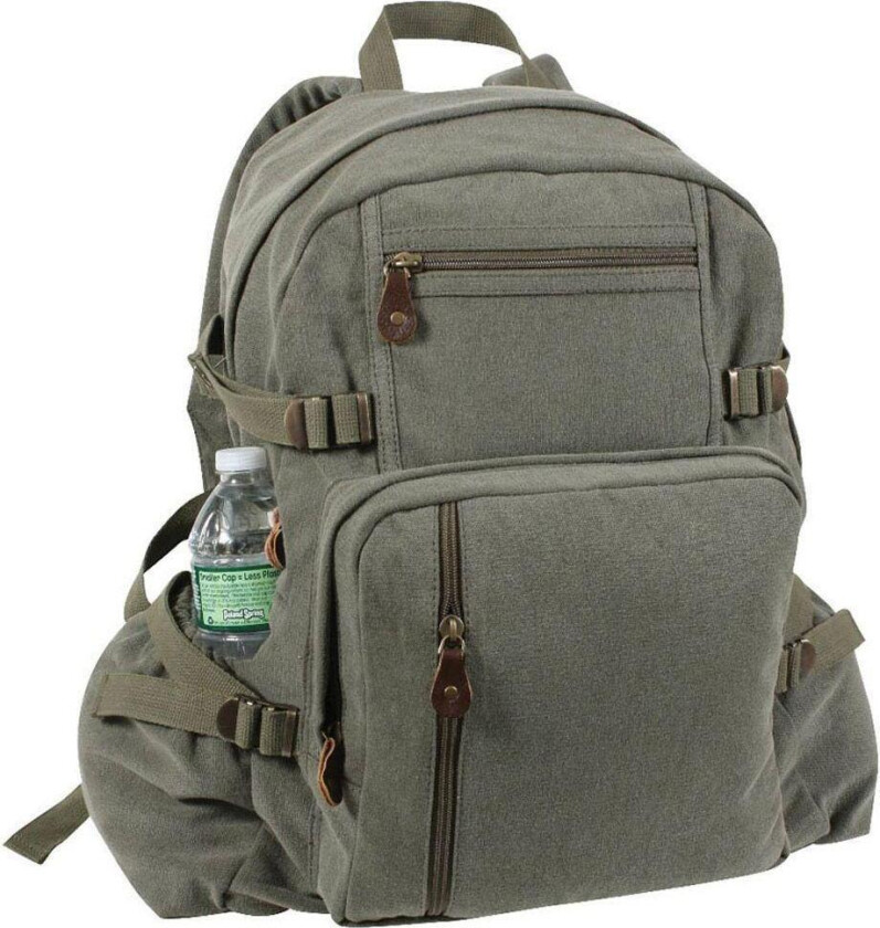Jumbo Vintage Canvas Backpack Olive