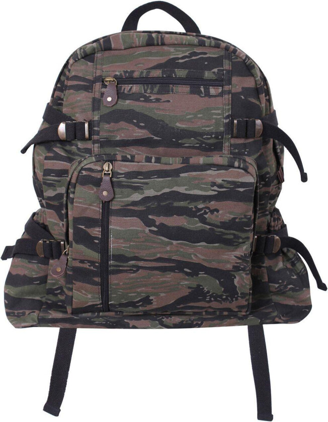 Jumbo Vintage Canvas Backpack Tiger Stripe