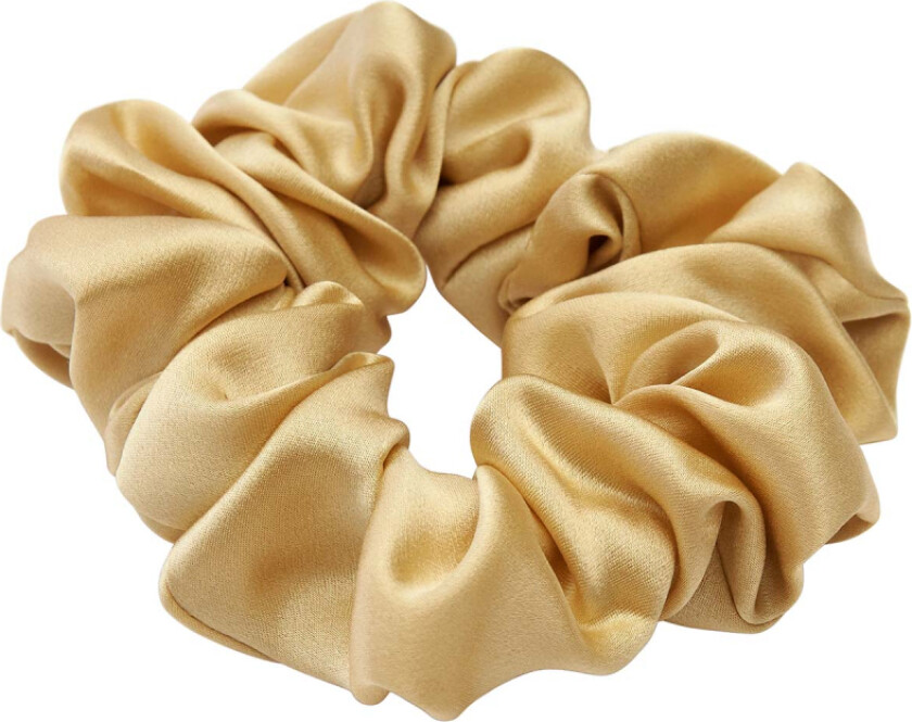 Lenoites Mulberry Silk Scrunchie Gold