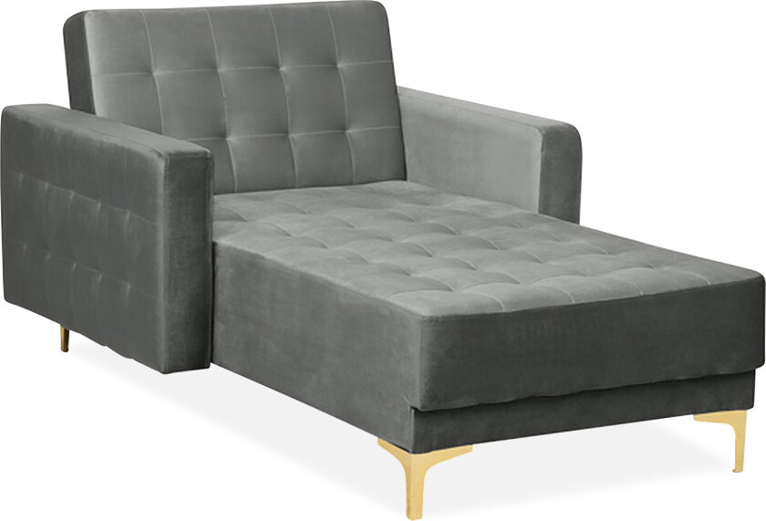 Sjeselong Grå Fløyel 107 x 168 x 103 cm Tuftet Gullfarget ben Daybed Moderne Stue