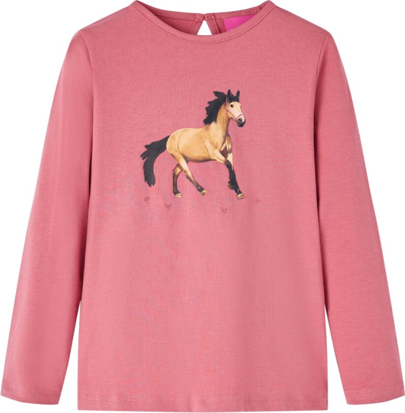 T-skjorte for barn med lange ermer gammelrosa 116