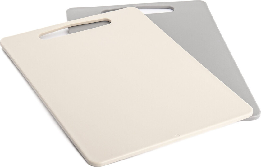 Skjærebrett bioplast, 2 stk, beige/grå