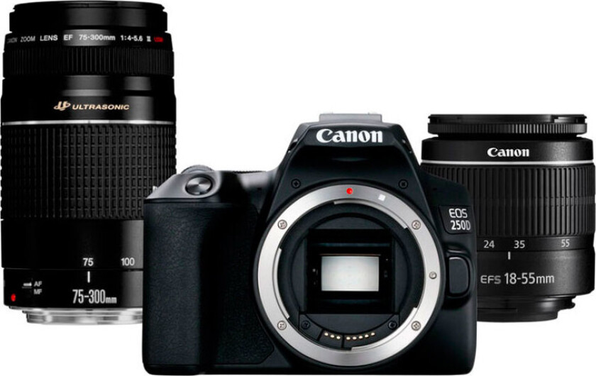 EOS 250D 18-55mm III + 75-300mm III - Black