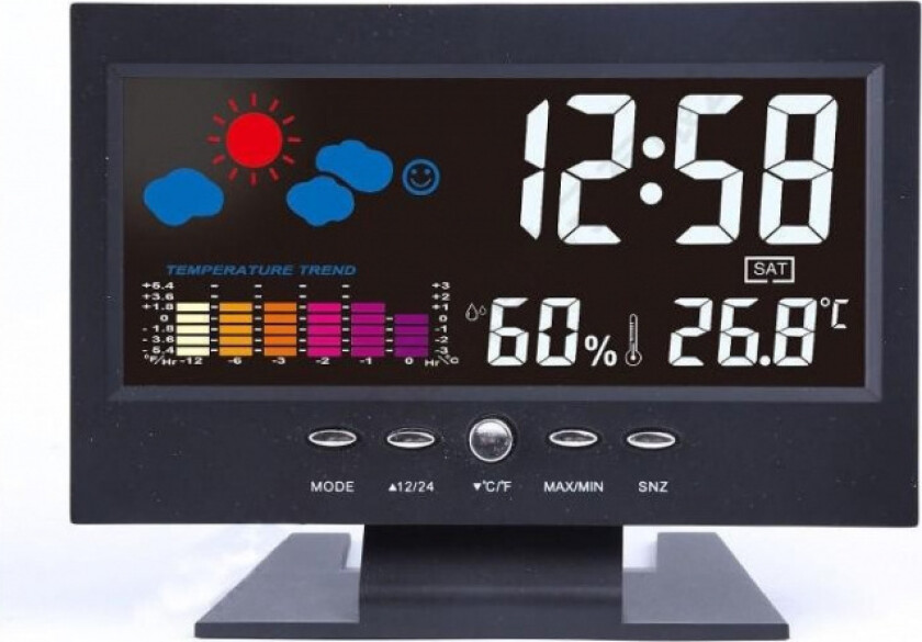 Værstasjon med Vekkerklokke, Svart