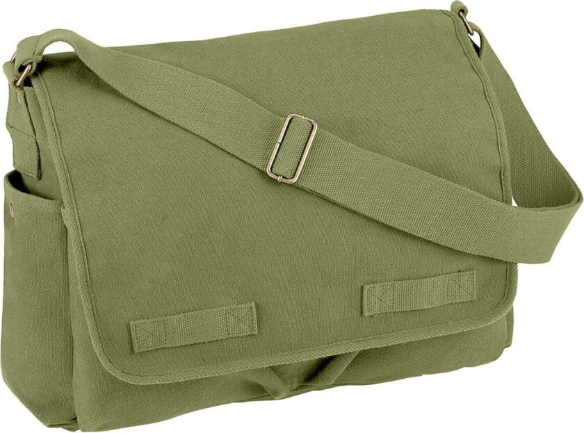 Canvas Messenger Shoulder Bag Olive Drab