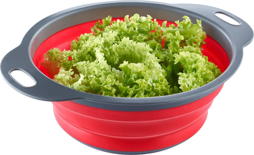 Sammenleggbart dørslag, 29,5x24 cm, rød/grå