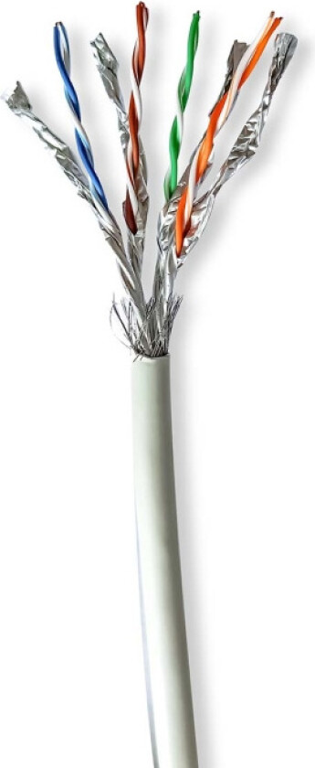 Bilde av Nettverkskabelen Roll | CAT7 | Fast | S/FTP | Bare kobber | 50.0 m | Innendørs | Rund | LSZH | Grå | Gaveeske