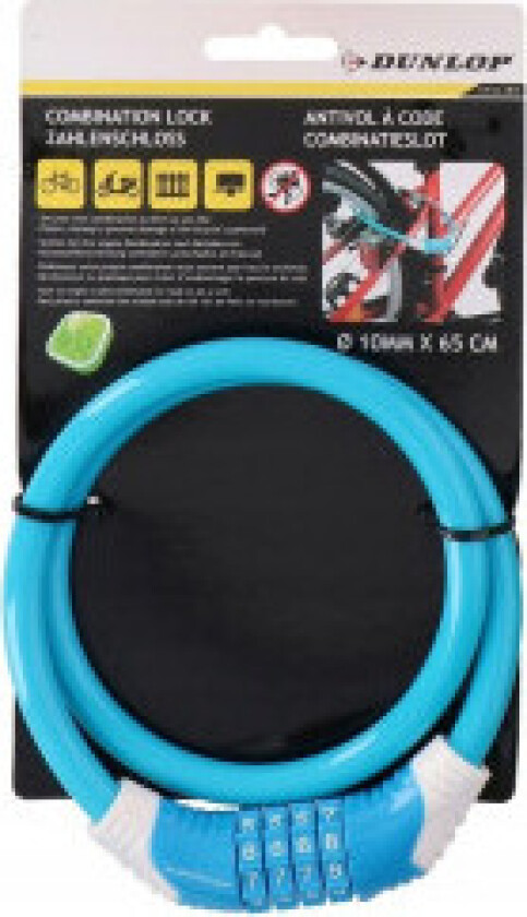 Dunlop - anti-tyveri sykkellås med kode (blå)