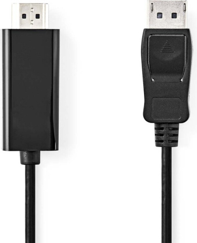 Displayport-kabel | DisplayPort Han | HDMI -kontakt | 4K@30Hz | Nikkel belagt | 1.00 m | Rund | PVC | Antrasitt | Boks
