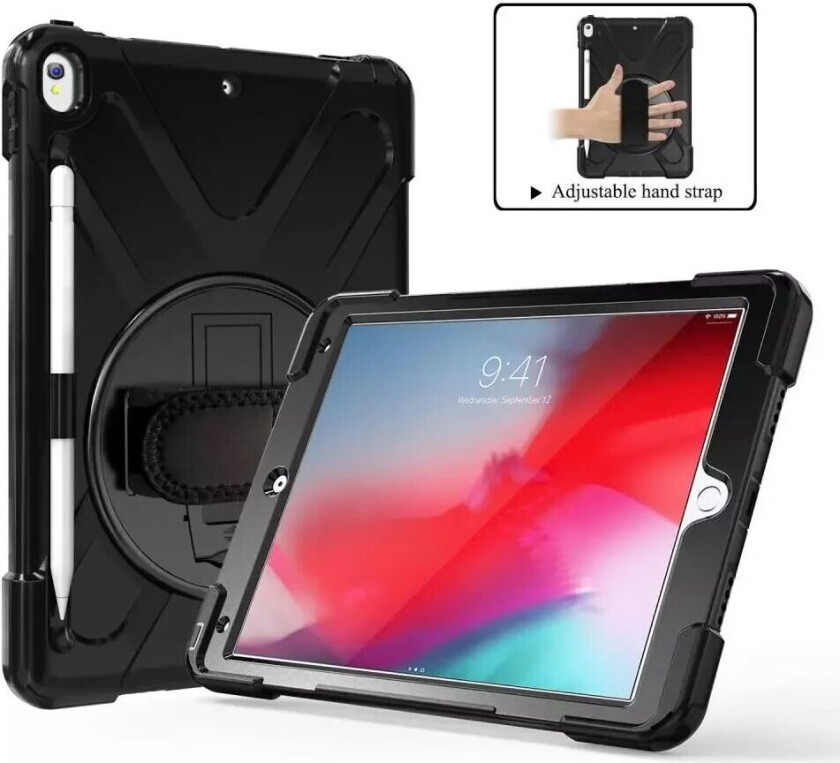 iPad Air (2019) Håndverker Deksel m. 360⁰ Stativfunksjon & Grep - Svart